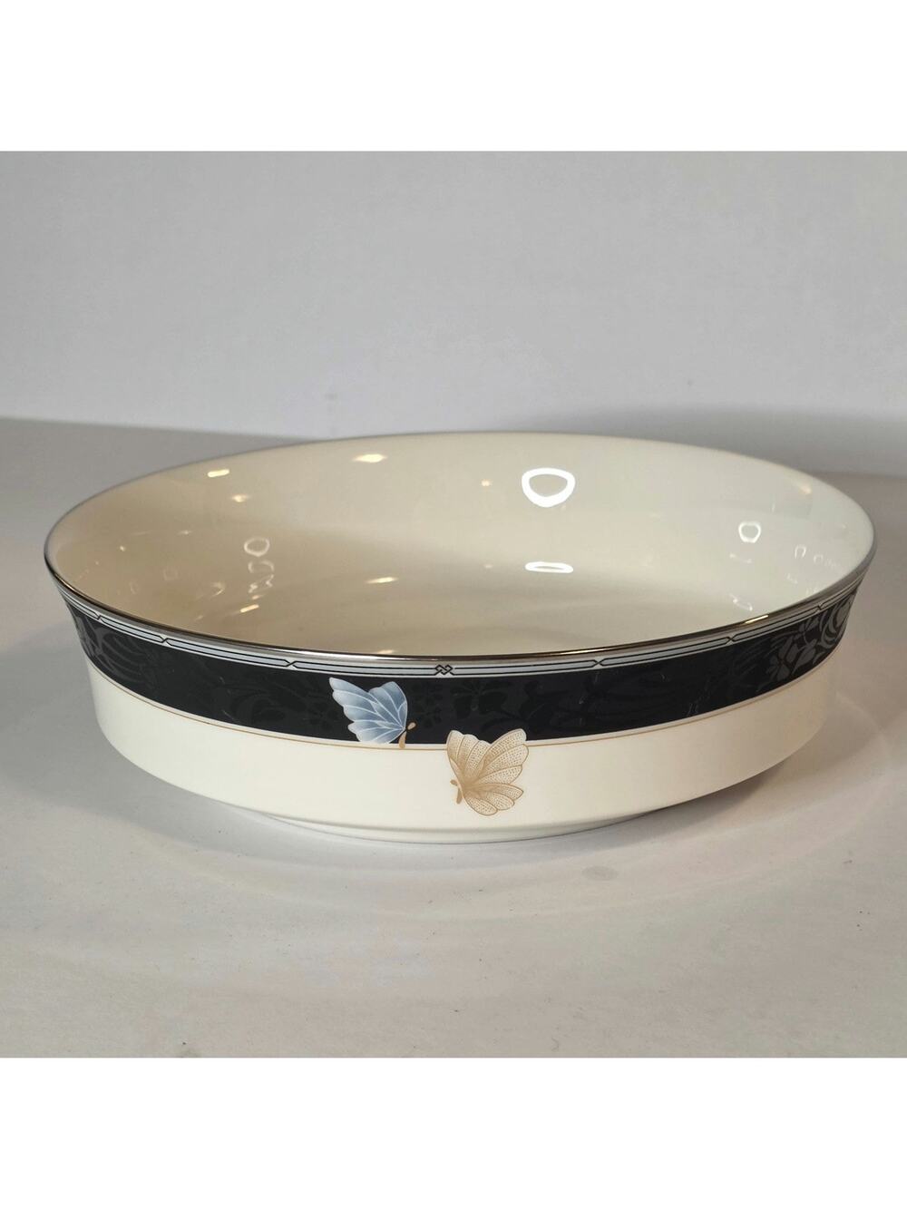 Noritake Enchanteur 7701 Fine China Vegetable Bowl Butterfly Japan Platinum Trim
